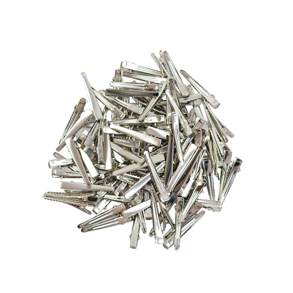100 Pieces 1.85 Inch Metal Crocodile Hair Clips - Single Prong Barrettes for Women, DIY Hair Accessories for Parties, Weddings & Everyday Styling