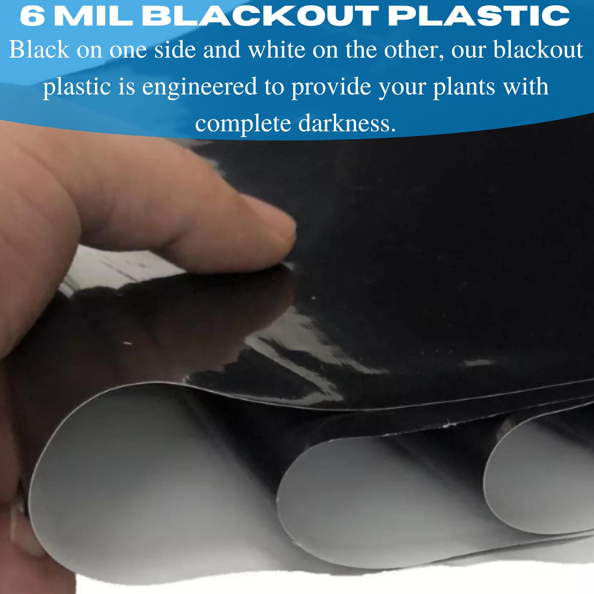VBS Panda Film Light Deprivation Greenhouse Cover - 6 mil 100% Blackout Tarp - Black & White Plastic Sheeting for Greenhouses - 32' x 25' Poly Film - Perfect for Indoor Growing, Hydroponics & Light Control