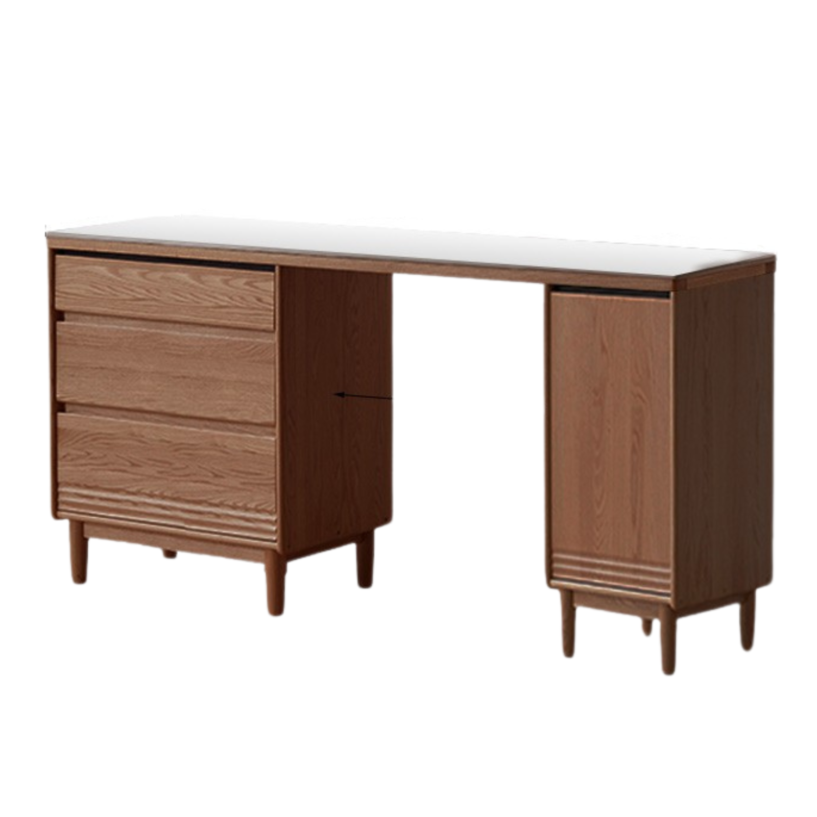 82.7x17.7x33.5 inch / 210.4x45x85 cm / Walnut color / Oak white rock board sideboard