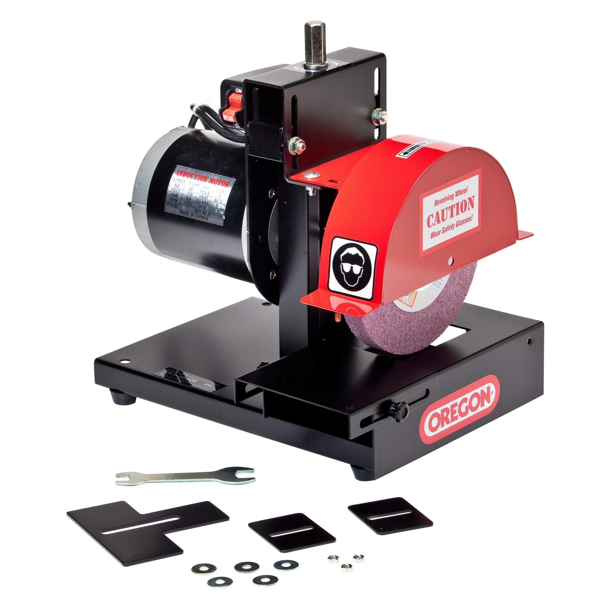 Oregon 88-025 Heavy Duty Lawn Mower Blade Sharpener & Grinder - 1/3 HP Adjustable Motor for Professional Lawn Care & DIY Maintenance - Perfect for Home Garden, Yard Work & Landscaping Equipment Maintenance
