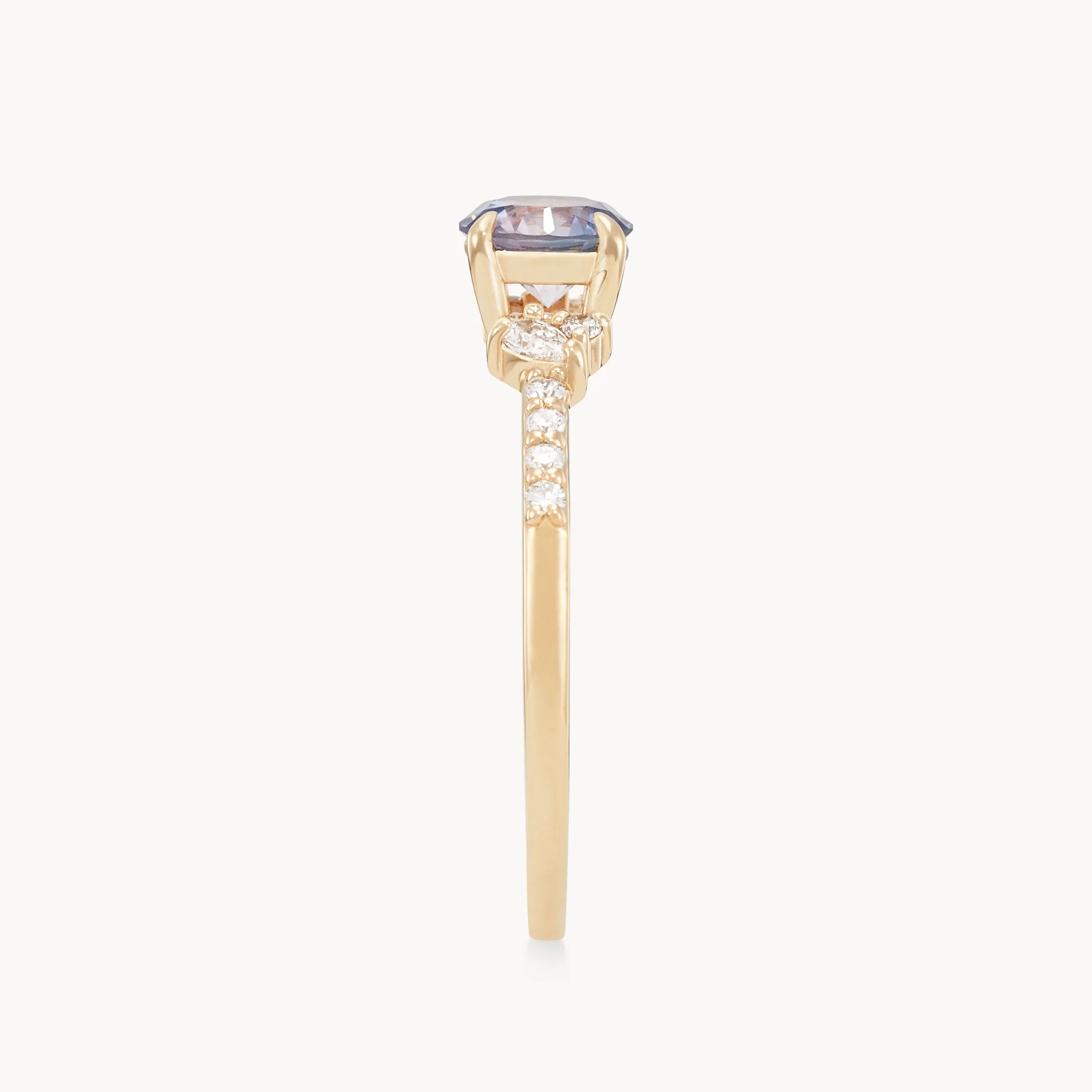 Unique 14K Yellow Gold Round Sapphire Dusklight Dream Ring – Perfect for Weddings, Anniversaries & Special Occasions