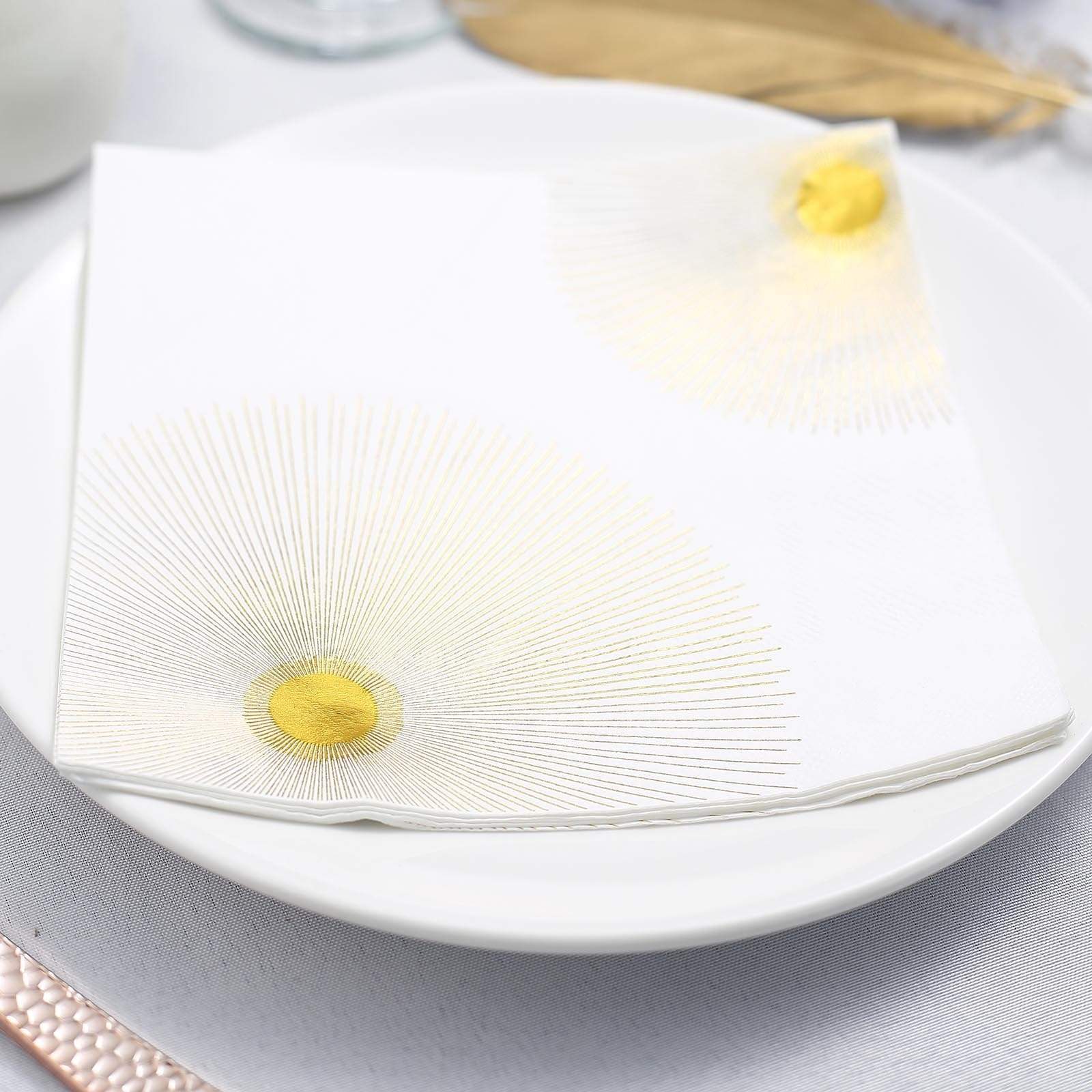 20 Pack 13x13 Inch Premium Metallic Paper Napkins for Wedding, Party, Dinner & Holiday Decorations - Gold & Silver Elegant Disposable Napkins