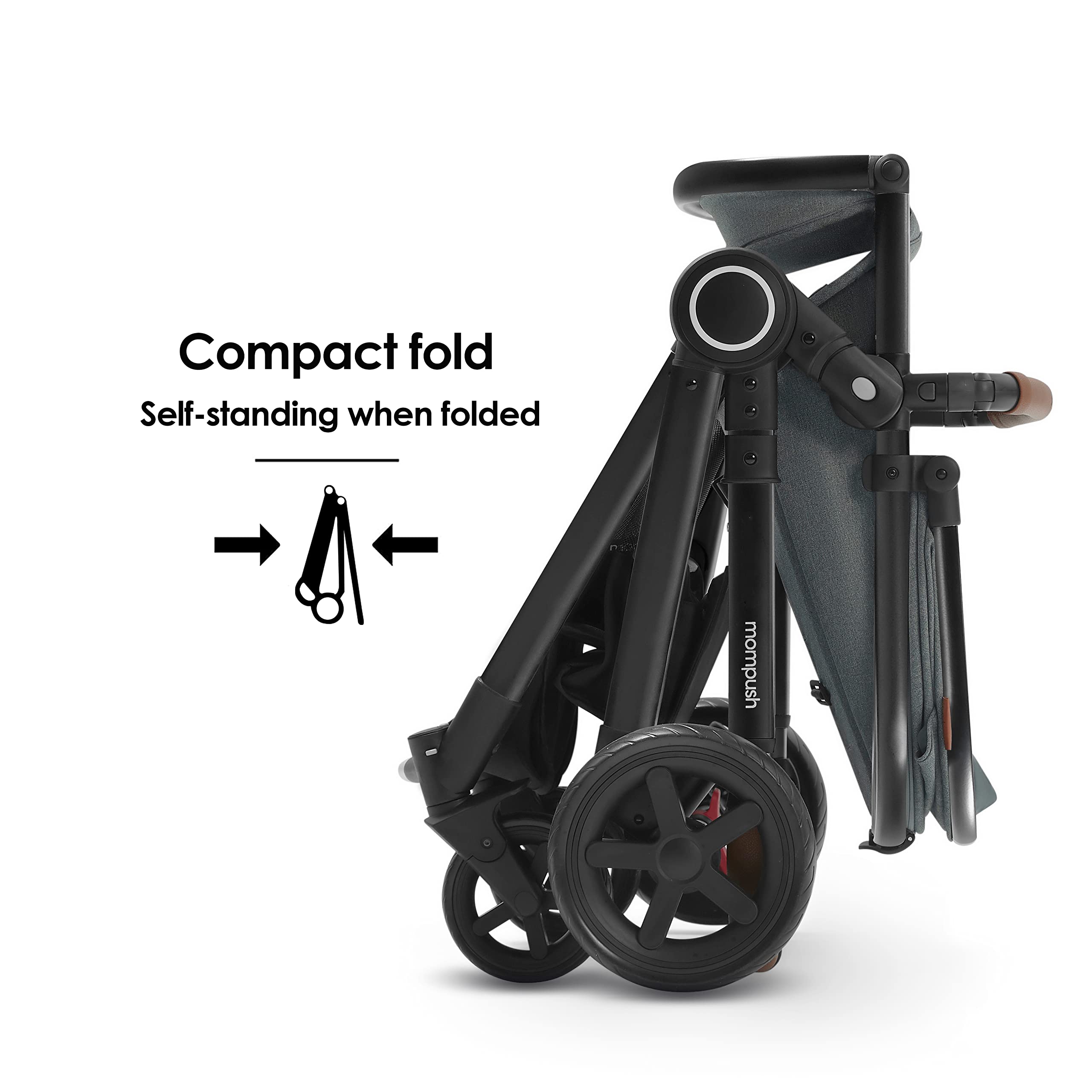 Mompush Ultimate2 Baby Stroller - Premium Convertible Full-Size Bassinet Stroller for Newborn & Toddler with Reversible Seat, One-Hand Recline Pushchair Pram & Car Seat Adapter - Perfect for City Walks, Shopping & Family Outings