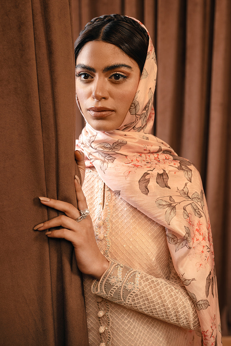 IZEL GLAZE 2-Piece Set (Embroidered Cotton Shirt & Dupatta Scarf) - Elegant Ethnic Outfit for Women, Parties & Special Occasions