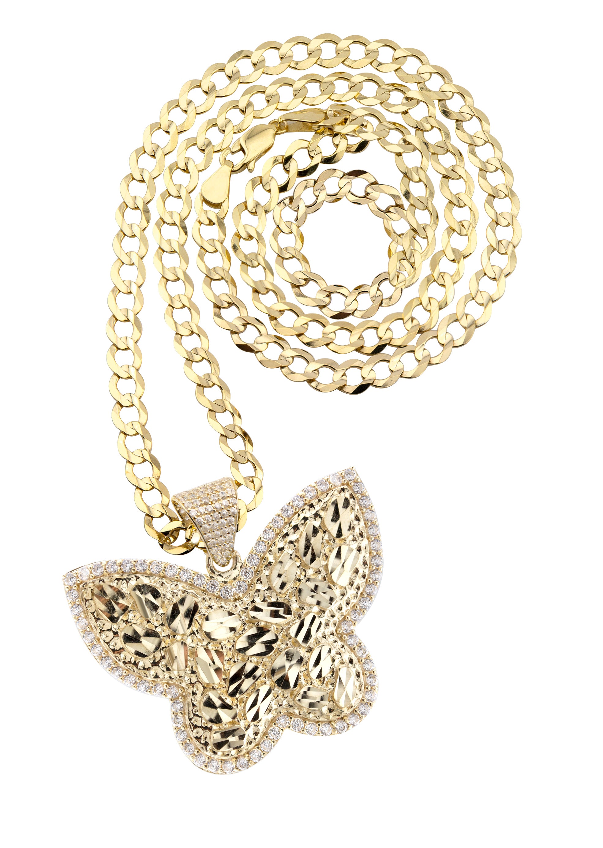 10K Yellow Gold Butterfly Nugget Necklace - 6-20 Grams | Dainty Layered Jewelry for Women, Gift for Her | Perfect for Everyday Wear, Date Nights & Special Occasions