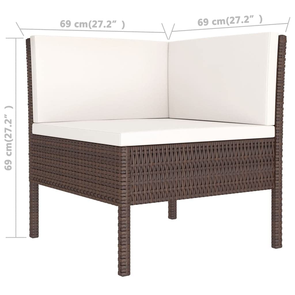 12-Piece Patio Lounge Set with Cushions - Brown Poly Rattan Furniture for Outdoor Living (185 lbs) - Perfect for Backyard, Poolside & Garden Relaxation