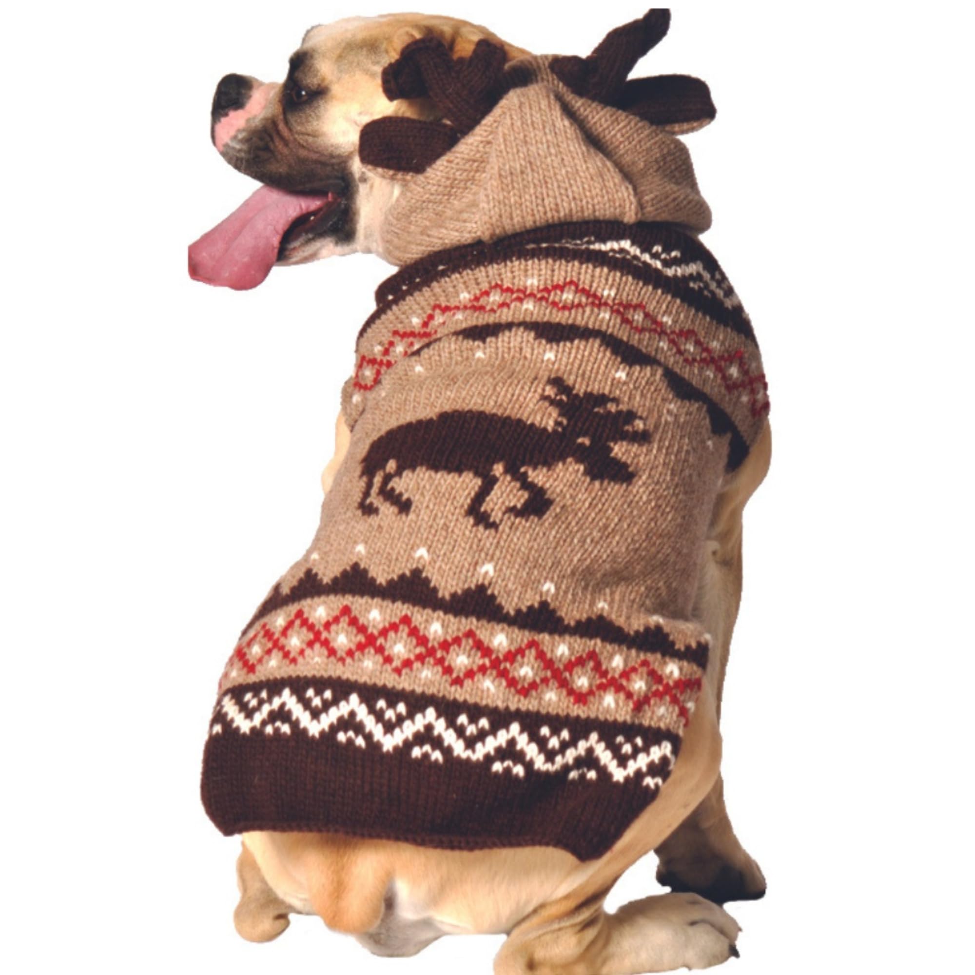 Chilly Dog Moosey Hoodie for Small Dogs - Cozy Winter Fleece Sweater with Adorable Moose Design - Perfect for Cold Weather Walks & Indoor Comfort