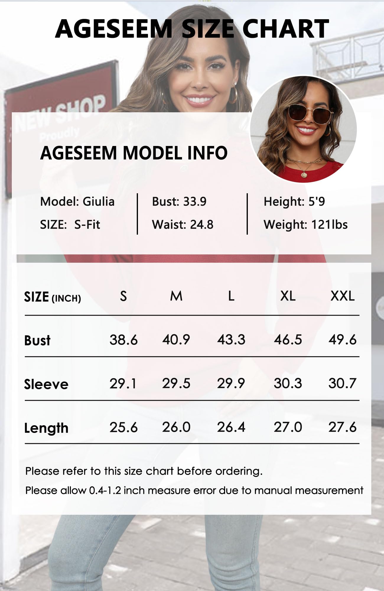 AGSEEM Women's Waffle Knit Tunic Top - 2023 Fall Winter Long Sleeve Crew Neck Shirt with Lace Shoulder Detail | Casual Office Wear & Layering Essential