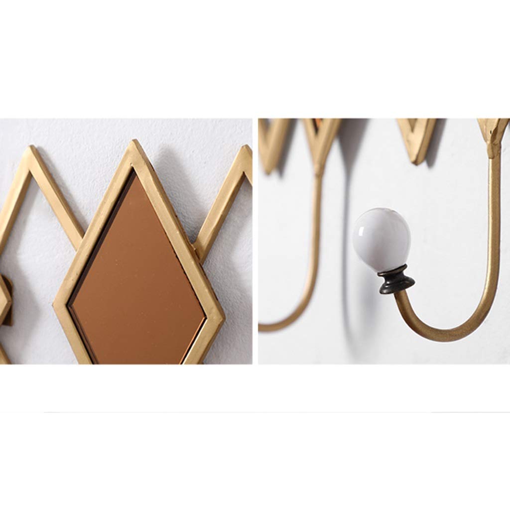 Stylish Metal Wall-Mounted Coat Rack with Key Holder - Space-Saving Entryway Organizer for Hats, Coats & Bags (Orange, 50x25cm) - Perfect for Hallway, Porch, Bedroom & Apartment Decor