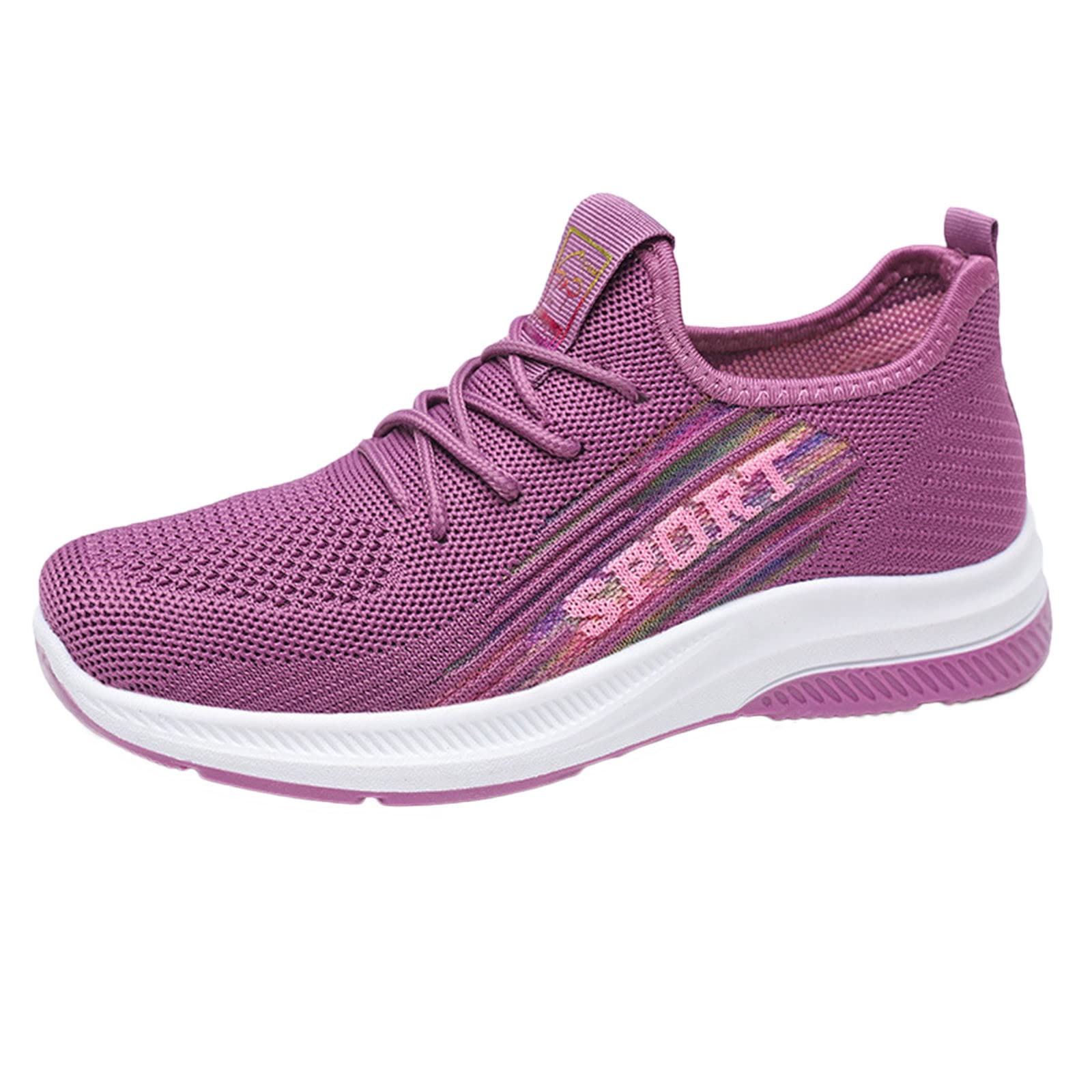 WSVVMQY Women's Slip On Sneakers - Breathable Mesh Comfort Walking Shoes with Arch Support - Casual Lace Up Sneakers for Work, Travel & Everyday Wear
