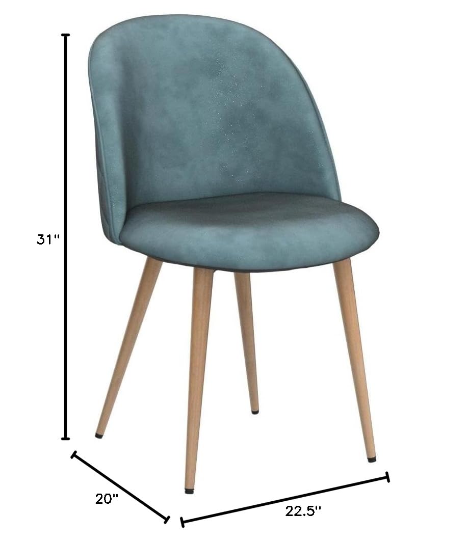 Yaheetech Modern Velvet Upholstered Dining Chairs with Wooden Metal Legs - Set of 4 Aqua Kitchen Chairs for Living Room, Restaurant & Lounge | Perfect for Dining, Entertaining & Home Decor