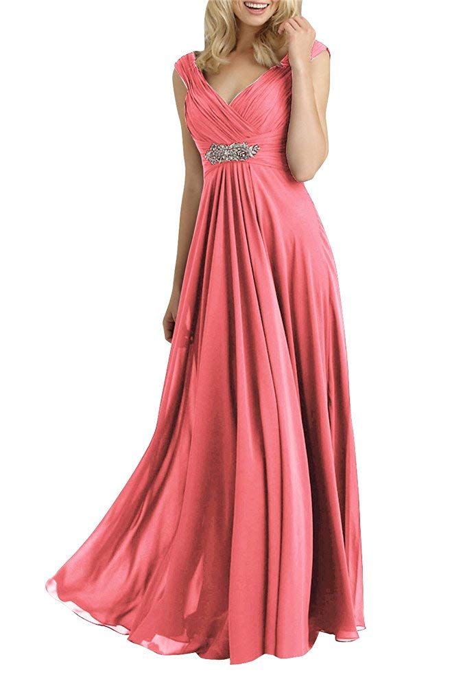 Elegant Mother of The Bride Dresses - Long Formal Evening Gowns with V-Neck for Weddings & Special Occasions | Perfect for Bridesmaids, Prom & Black Tie Events