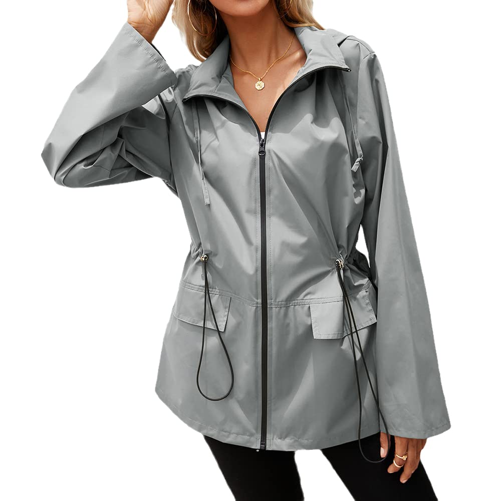 Women's Navy Blue & Black Trench Coat with Sash Tie Waist - Windproof Zippered Jacket for Autumn Winter | Casual Outerwear for Work, Travel & Daily Wear