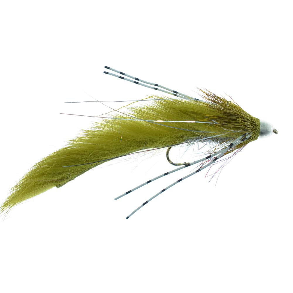 Premium Fly Fishing Flies Assortment - Muddy Buddy Zuddler Cone Head Streamers for Bass & Big Trout - 6 Flies Size 2 & 4 - Ideal for Freshwater Fishing in Rivers & Lakes