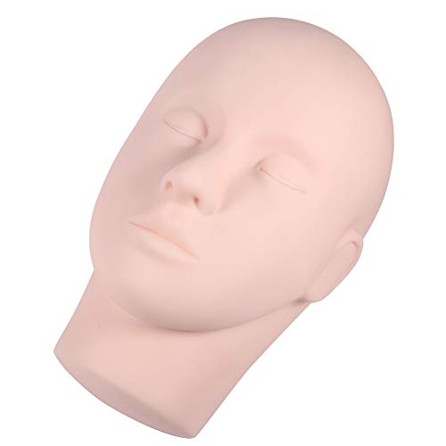Professional Lash Mannequin Head for Eyelash Extension Training - Flat Face Cosmetology Practice Head - Perfect for Salon Students & Beginners (Makeup, Beauty School, Home Practice)