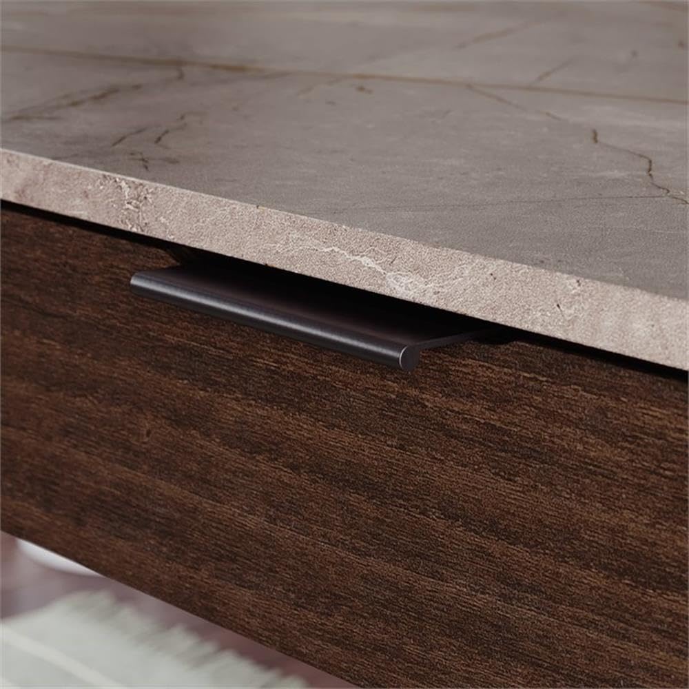 Pemberly Row Modern L-Shaped Computer Desk - Engineered Wood Home Office Furniture in Deco Stone Gray for Small Spaces & Workstations