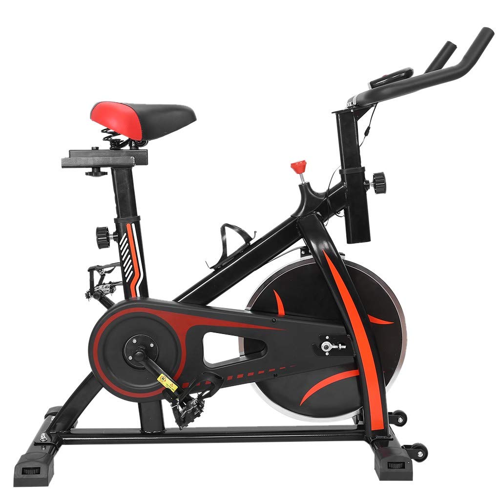 2020 New Spinning Bike - Indoor Cycling Exercise Bike for Home Gym, Stationary Bike with Comfortable Seat Cushion for Cardio Workout Training (Black) | Perfect for Home Fitness, Weight Loss & Endurance Training