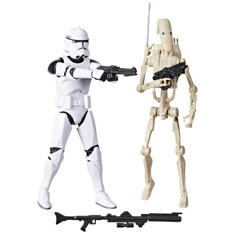 Star Wars The Black Series Phase II Clone Trooper & Battle Droid 2-Pack Action Figures - Perfect for Collectors & The Clone Wars Display Scenes