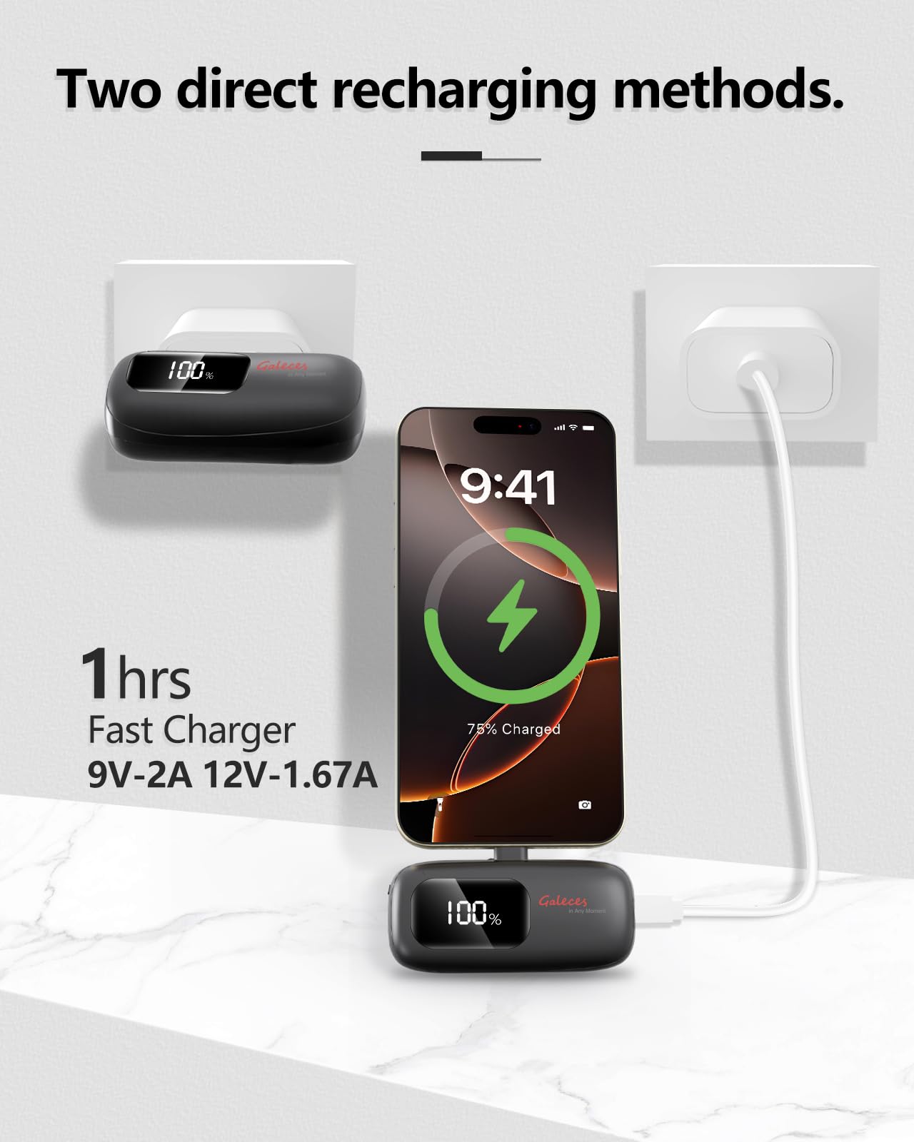 20W 5000mAh Mini Portable Charger - USB-C Power Bank for iPhone 15/16/Pro/Plus/Pro Max, iPad, AirPods & Samsung - Fast Charging Portable Battery (Black) | Perfect for Travel, Camping & Emergency Power Backup