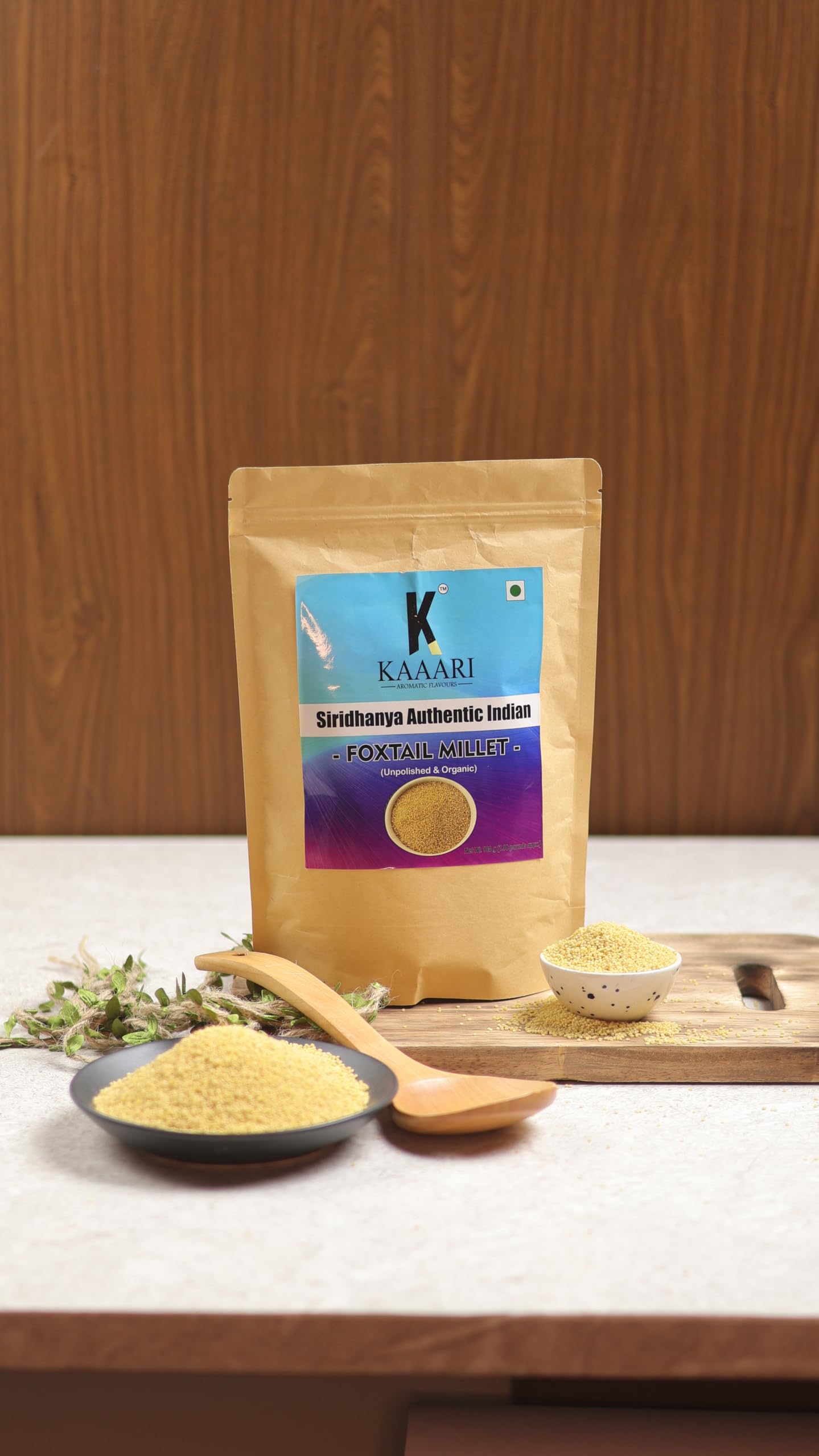 Organic KAAARI Foxtail Millet, 1 kg (2.2 lb) - Gluten-Free Ancient Grain | Low Glycemic Index | High Protein & Fiber | Healthy Rice Alternative for Weight Loss, Diabetics & Keto Diet | Perfect for Porridge, Pilaf & Baking