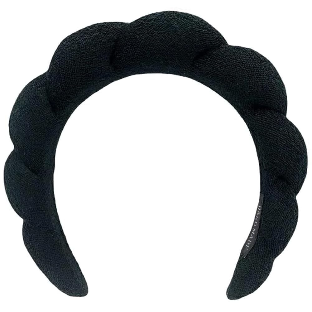 Soft Cloud Sponge Headband for Women & Girls - Spa, Shower, Makeup & Skincare - Black Face Washing Hairband - Perfect for Bath, Facial Routine & Relaxation