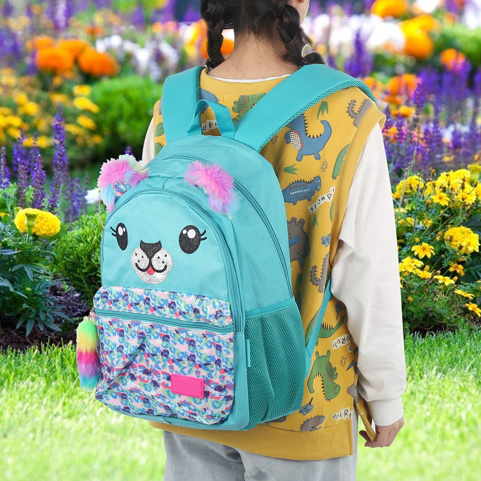 Durable School Backpack with Adjustable Straps & Elastic Design - Lightweight Laptop Backpack for Students & Travel (Blue-Green) | Perfect for College, Work Commute & Outdoor Adventures