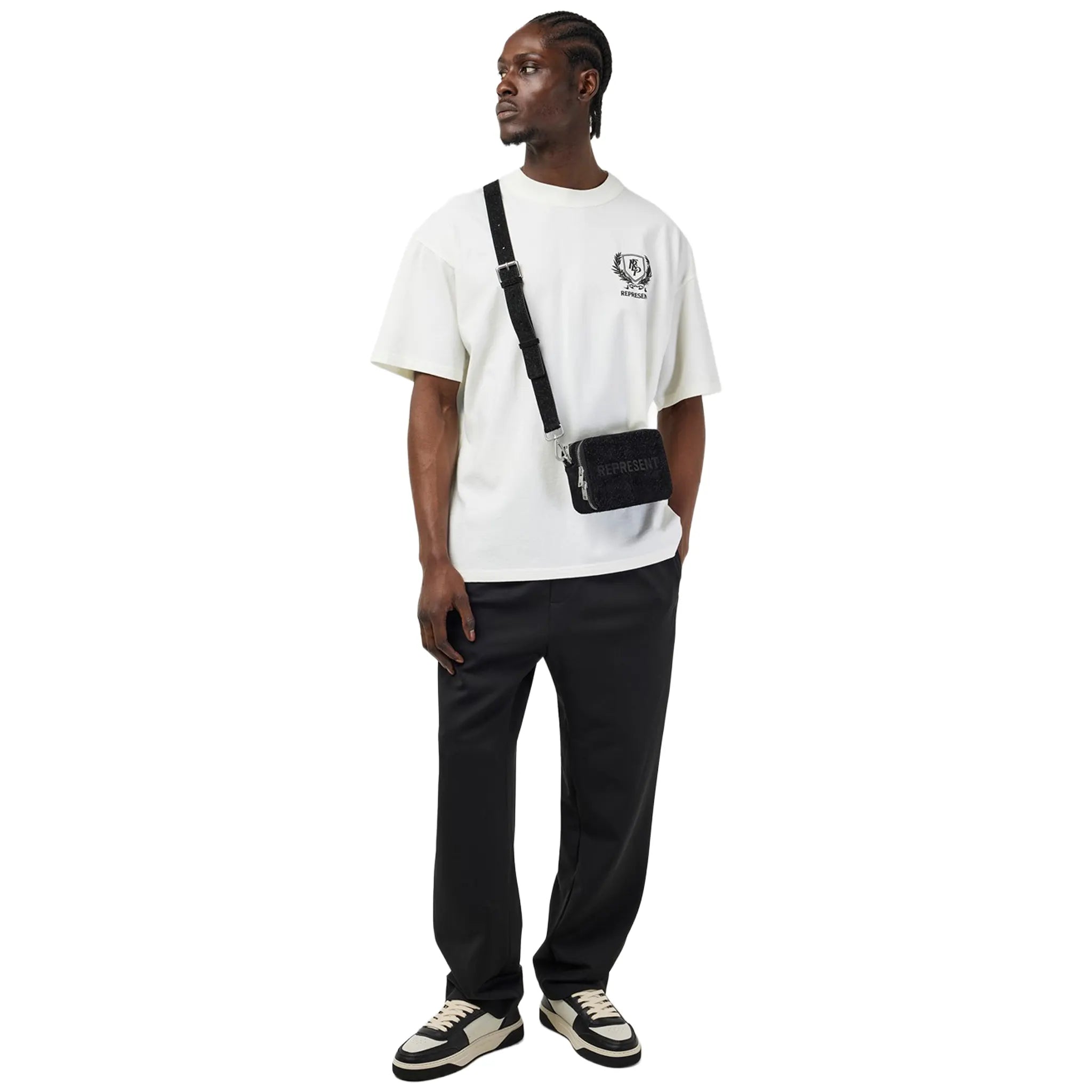 Crest White T-Shirt for Men - Premium Cotton Crew Neck Tee - Casual & Streetwear Style - Perfect for Everyday Wear, Gym, and Outings