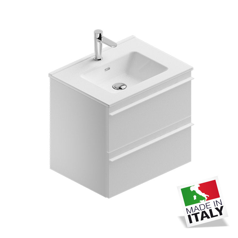 Berloni Modern Bathroom Vanity Cabinet with Sink - Elegant Storage Solution for Small Spaces, Perfect for Bathroom & Powder Room Remodeling