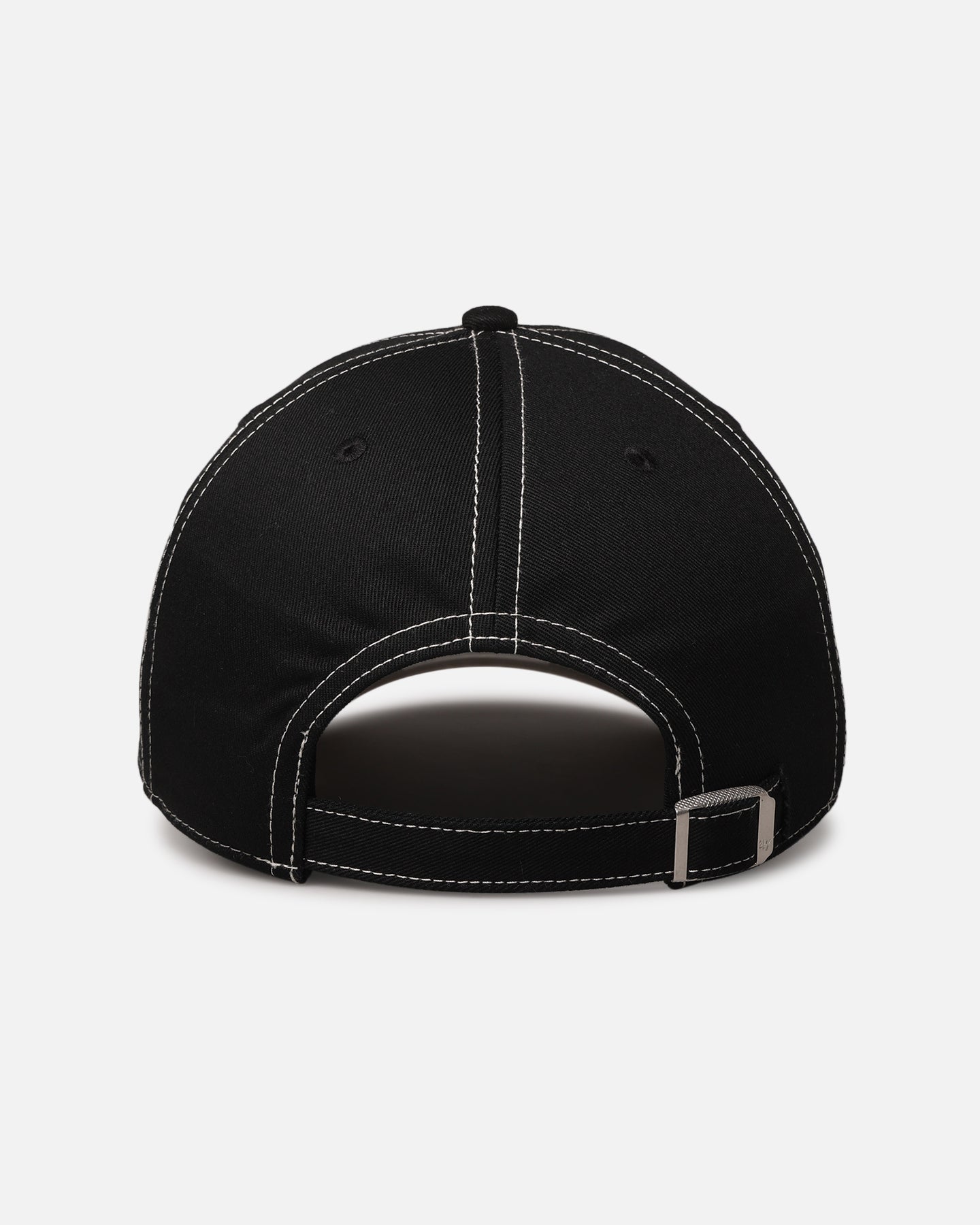 New York Yankees 'Contrast Stitch' 47 Clean Up Strapback Hat - Black/Bone Adjustable Snapback Cap for Baseball Fans & Streetwear Fashion