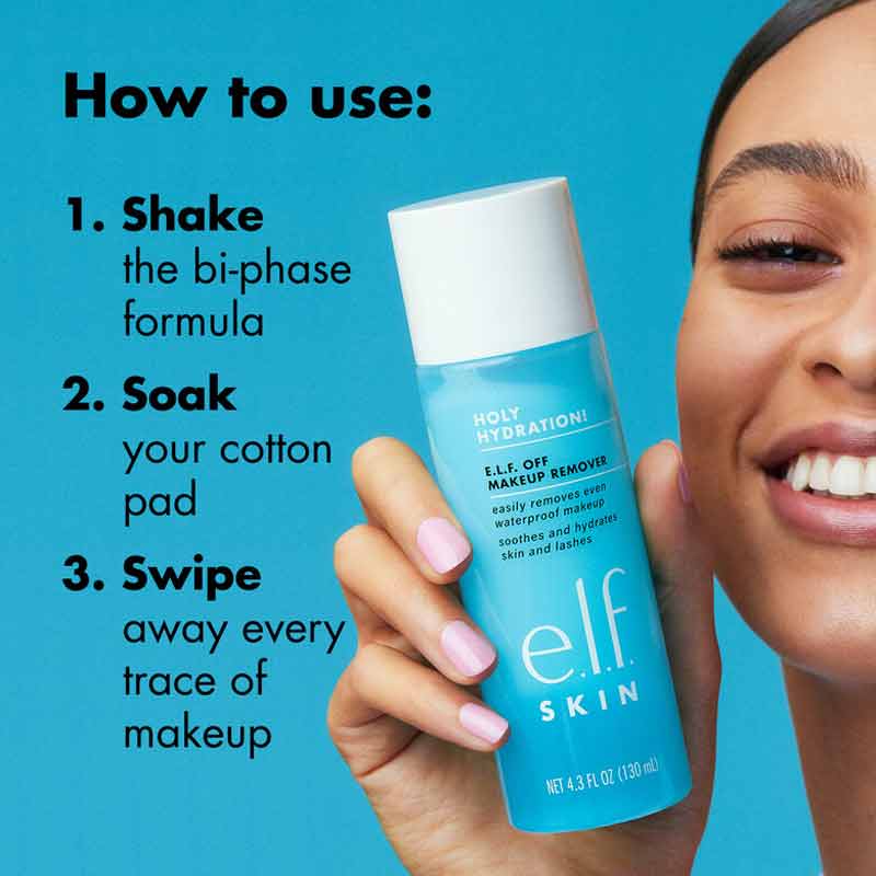 e.l.f. Skin Holy Hydration! Makeup Remover Cleanser - Gentle Face Wash for Dry & Sensitive Skin | Perfect for Daily Makeup Removal & Skincare Routine