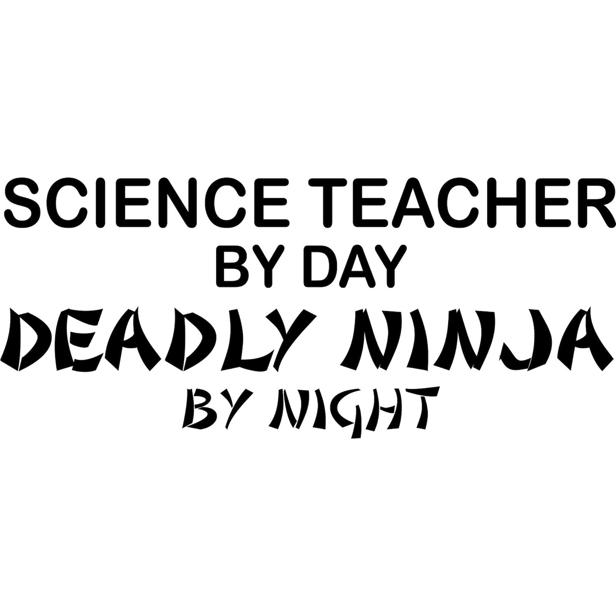 Science Teacher Deadly Ninja Oval Sticker - Funny Car Bumper Decal for Teachers, Students & Science Lovers - Perfect for Cars, Laptops, Notebooks & Classroom Decor