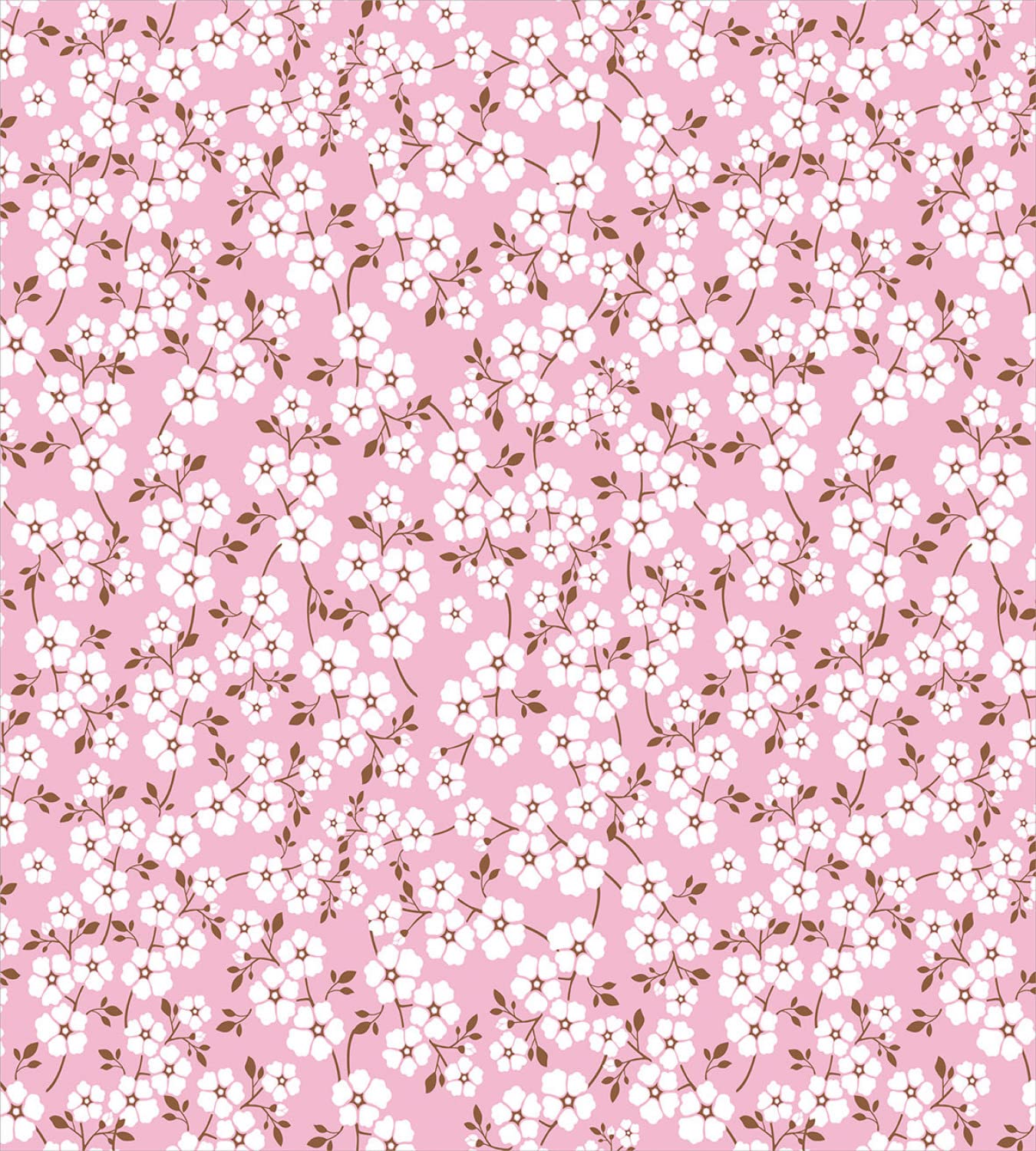 Ambesonne Pink and White Duvet Cover Set - Queen Size 2-Pack with 2 Duvet Covers & 4 Pillowcases, Floral Calico Design with Cheery Blossom Pattern - Perfect for Spring Bedroom Decor, Guest Room Makeover, and Cozy Home Styling