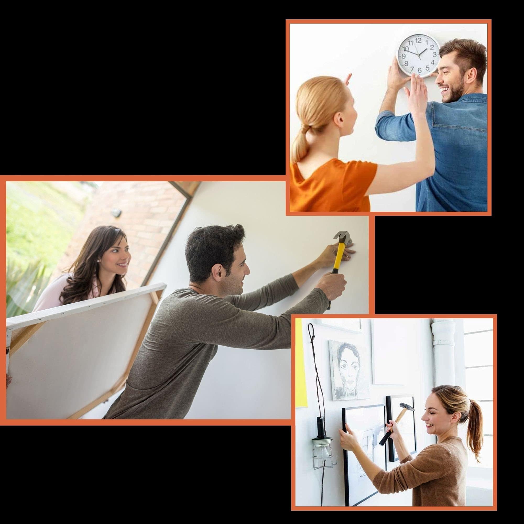 20 Pack Heavy Duty Picture Hanging Hooks with Nails - 100lbs Capacity Wall Hangers for Canvas, Frames & Mirrors - Perfect for Home, Office & Gallery Decor - Secure Hanging Solution for Plaster & Drywall