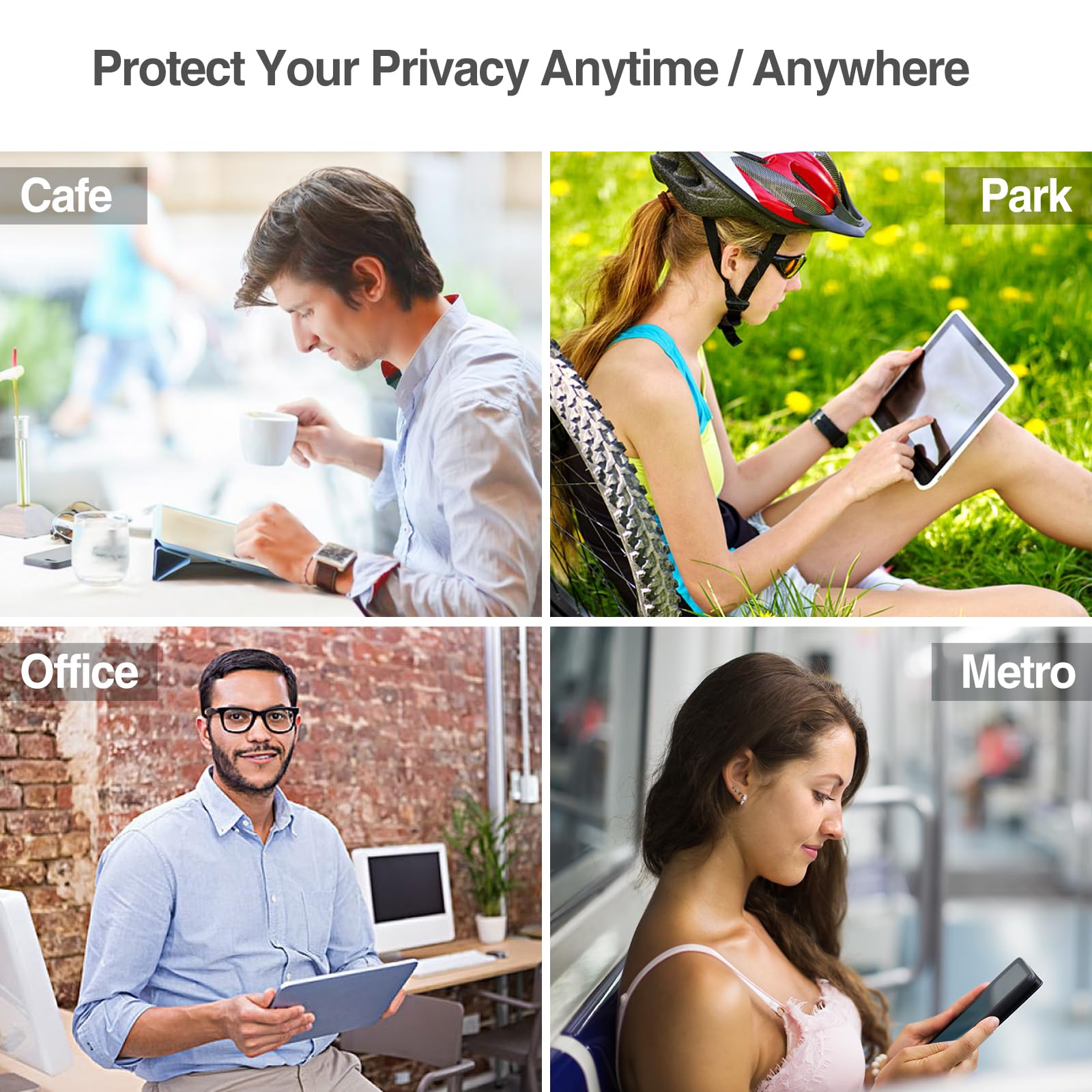 ProCase Privacy Screen Protector for iPad Air 11 inch (7th Gen M3 2025 & 6th Gen M2 2024) - Anti-Spy Tempered Glass Film - Perfect for Office, Travel & Secure Browsing