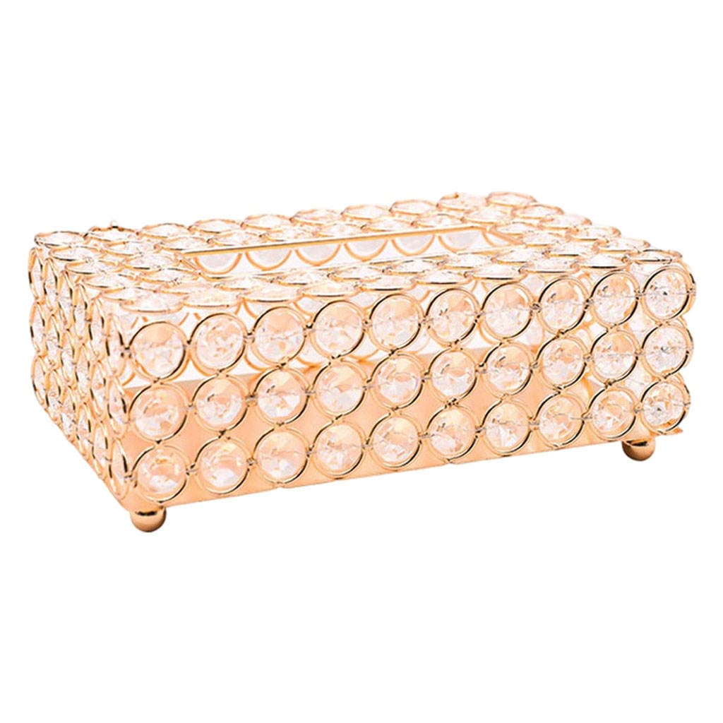 Gazechimp Rectangle Crystal Tissue Box Holder - Elegant Decorative Napkin Holder for Bathroom, Dresser, Nightstand & Desk | Perfect for Home Decor, Wedding Gifts & Luxury Tissue Storage