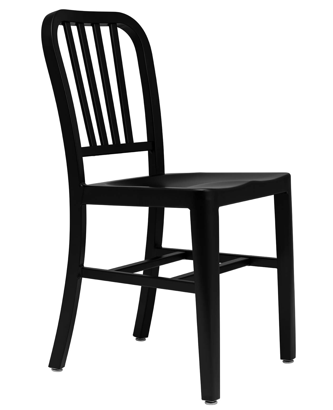 Laura Davidson Bryant Side Chairs Set of 2 - Lightweight Aluminum Dining & Office Chairs with Armrests, Commercial Grade, Black - Perfect for Restaurants, Cafes, and Home Workspaces