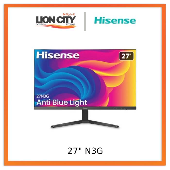 Hisense 27N3G 27-Inch Anti-Blue Light Computer Monitor - Eye Protection Screen for Office Work, Gaming & Home Use