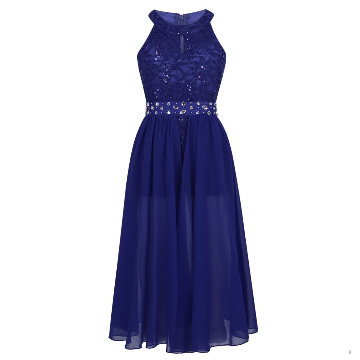 JEATHA Girls Flower Girl Dress - Princess Sleeveless Rhinestone Ball Gown for Weddings, Birthday Parties & Special Occasions | Sparkly Maxi Skirt for Flower Girls, Pageants & Formal Events