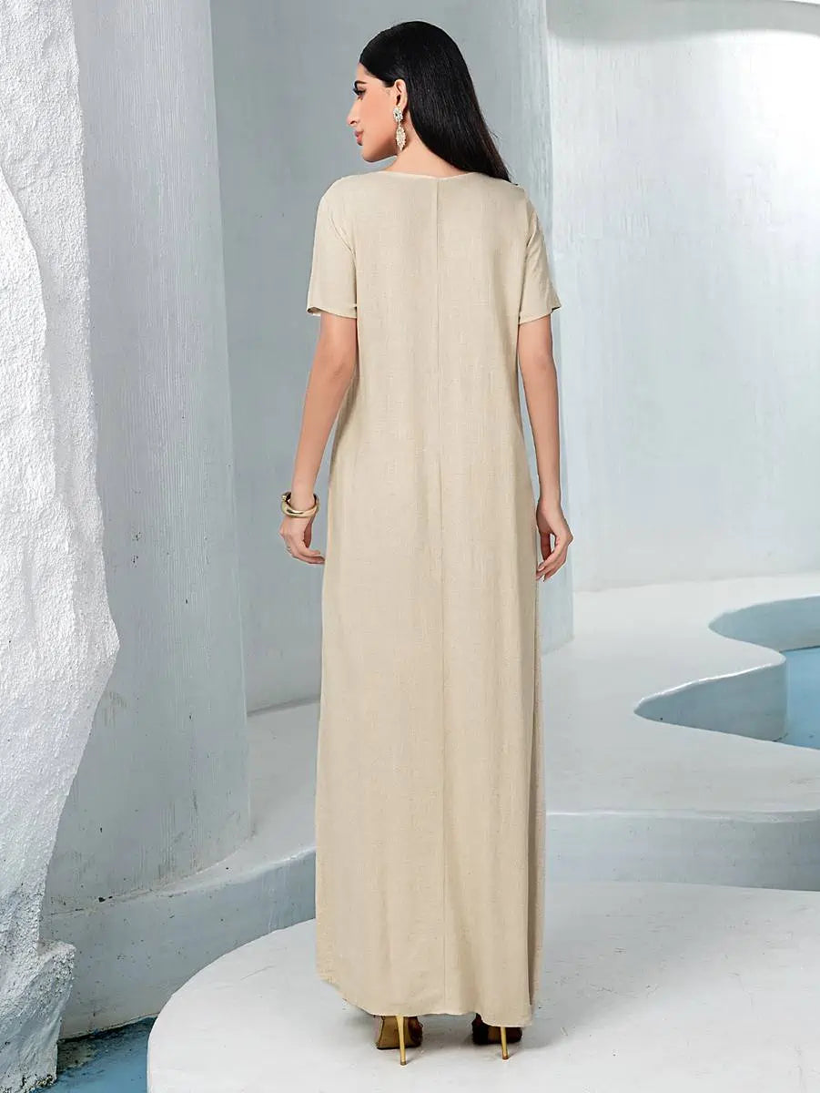 Urgarment 2-Piece Set Hand Embroidered Eid Dresses - Elegant Caftan Kaftan Dress #255051 for Women, Perfect for Eid Celebrations, Weddings & Special Occasions