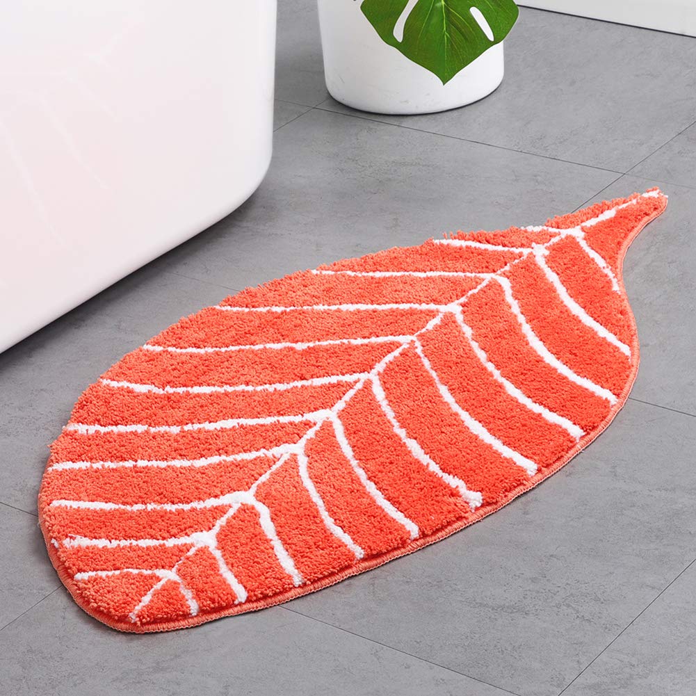 Kids' Cute Leaf-Shaped Doormat - Super Absorbent Microfiber Bathroom & Front Door Mat - 19.7
