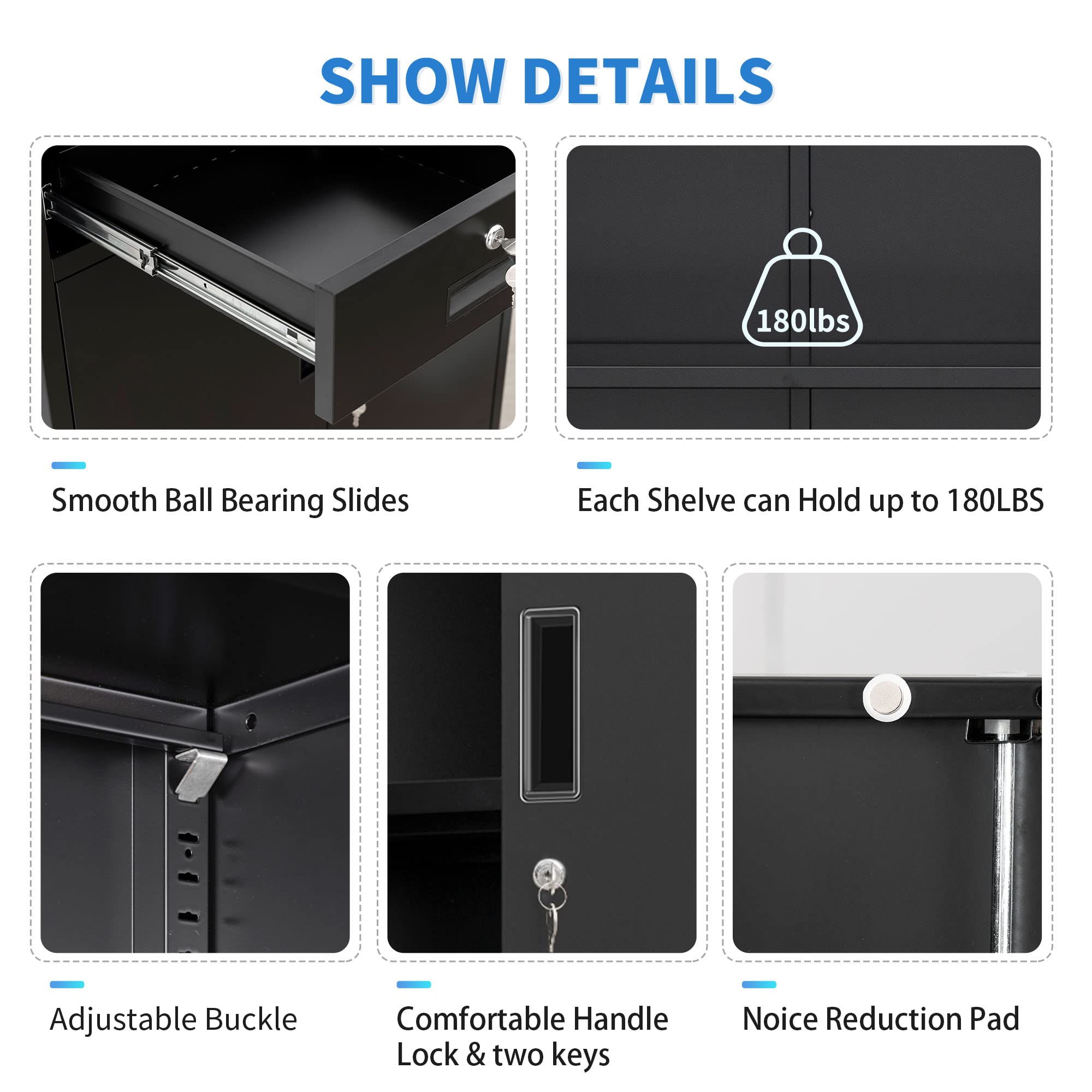 Black Metal Storage Cabinet 36