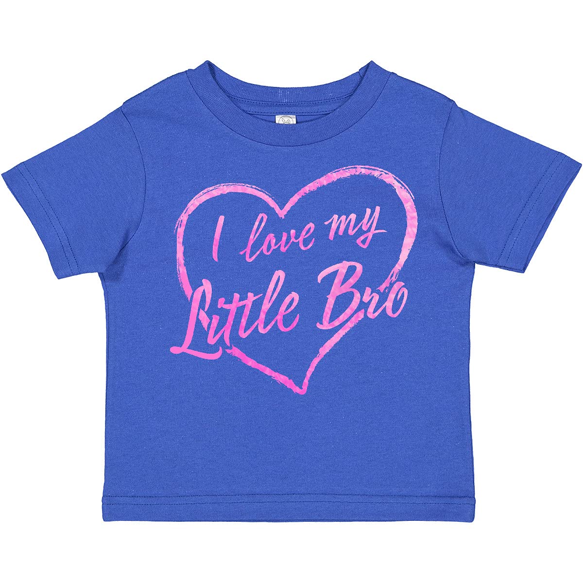 Inktastic 'I Love My Little Bro' Pink Chalk Heart Toddler T-Shirt - Cute Sibling Matching Outfit for Toddlers & Kids