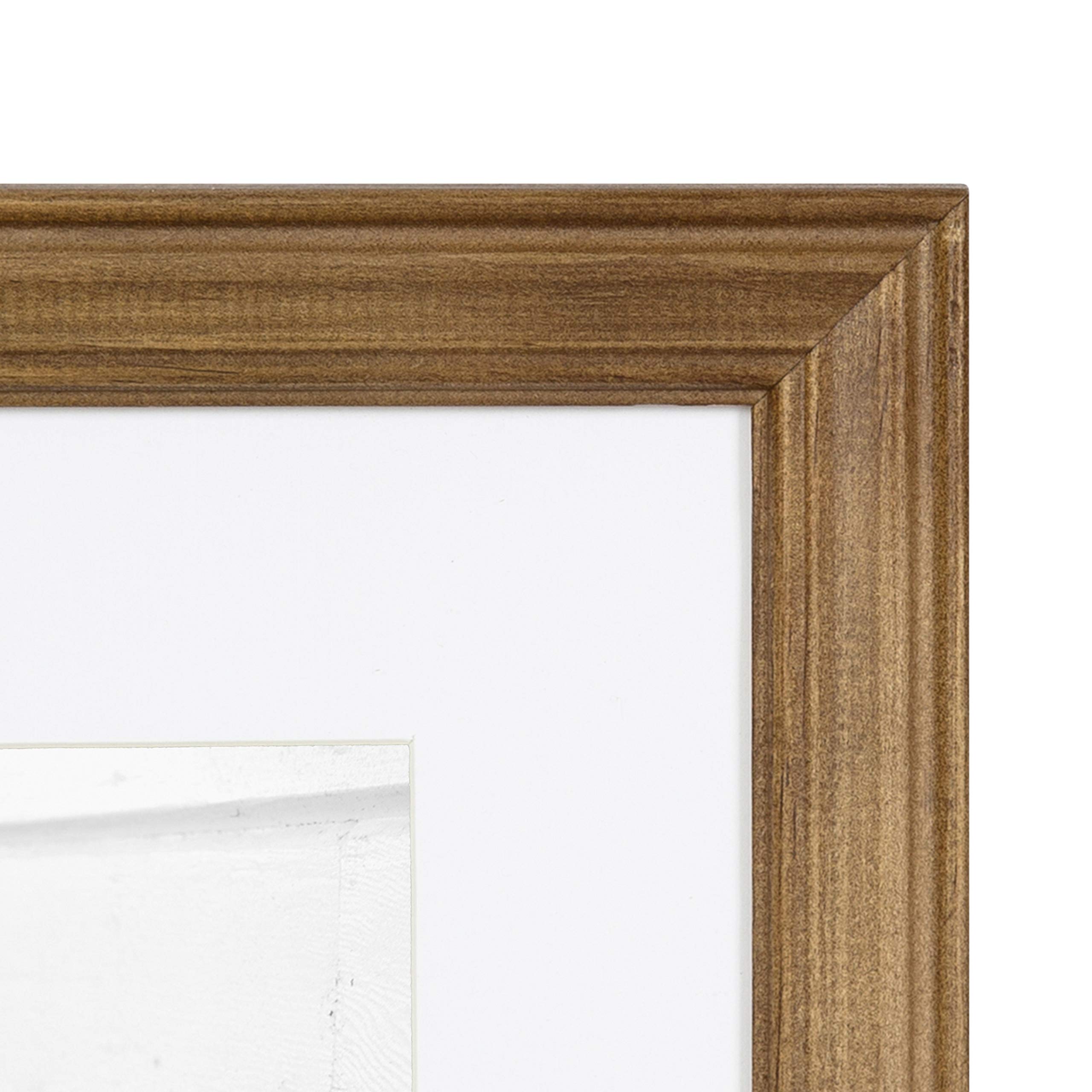 Kate and Laurel Bordeaux Gallery Wall Frame and Shelf Kit - Set of 10 Natural Wood Finish Frames with 3 Display Shelves - Perfect for Living Room, Bedroom & Office Decor