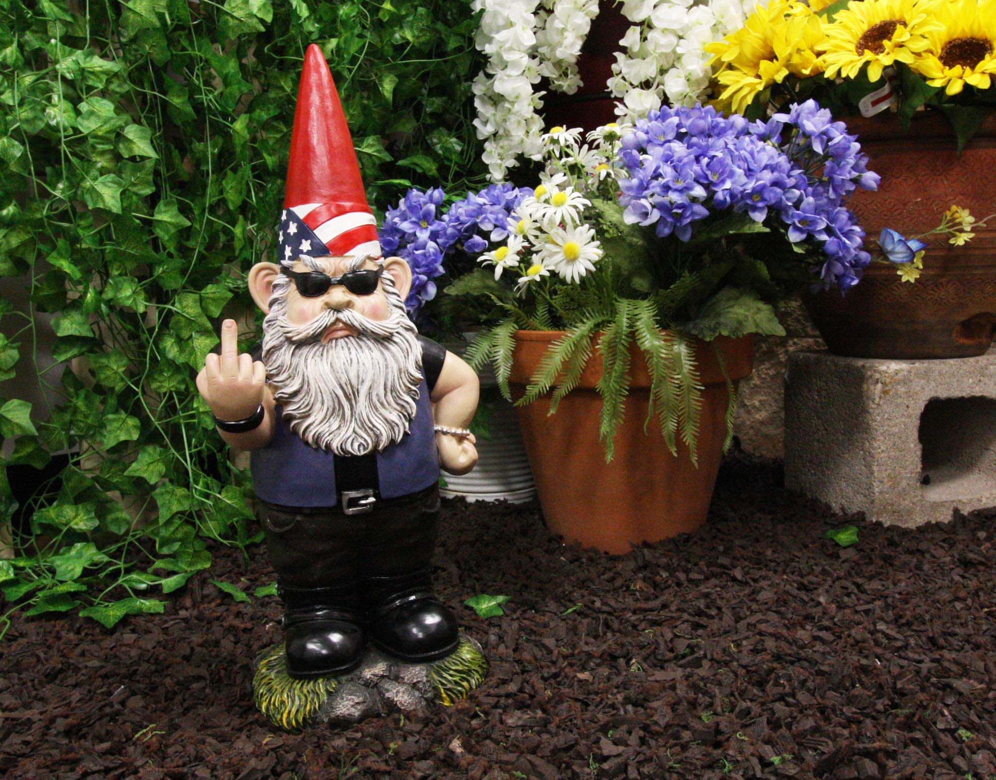 Ebros Rude Garden Gnome Statue - 17.25