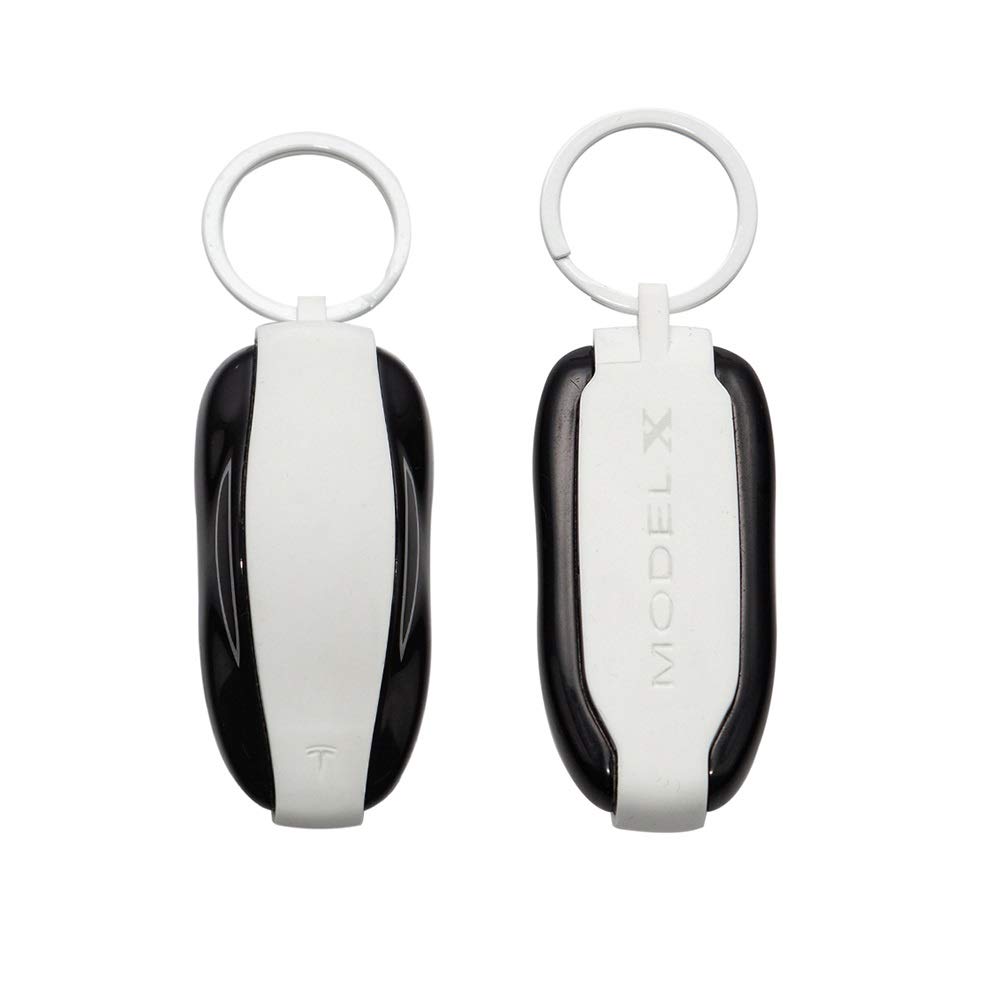Premium Silicone Key Fob Cover for Tesla Model X - Durable Protective Case with Keychain (White) | Perfect Gift for Tesla Owners & Car Accessories Enthusiasts