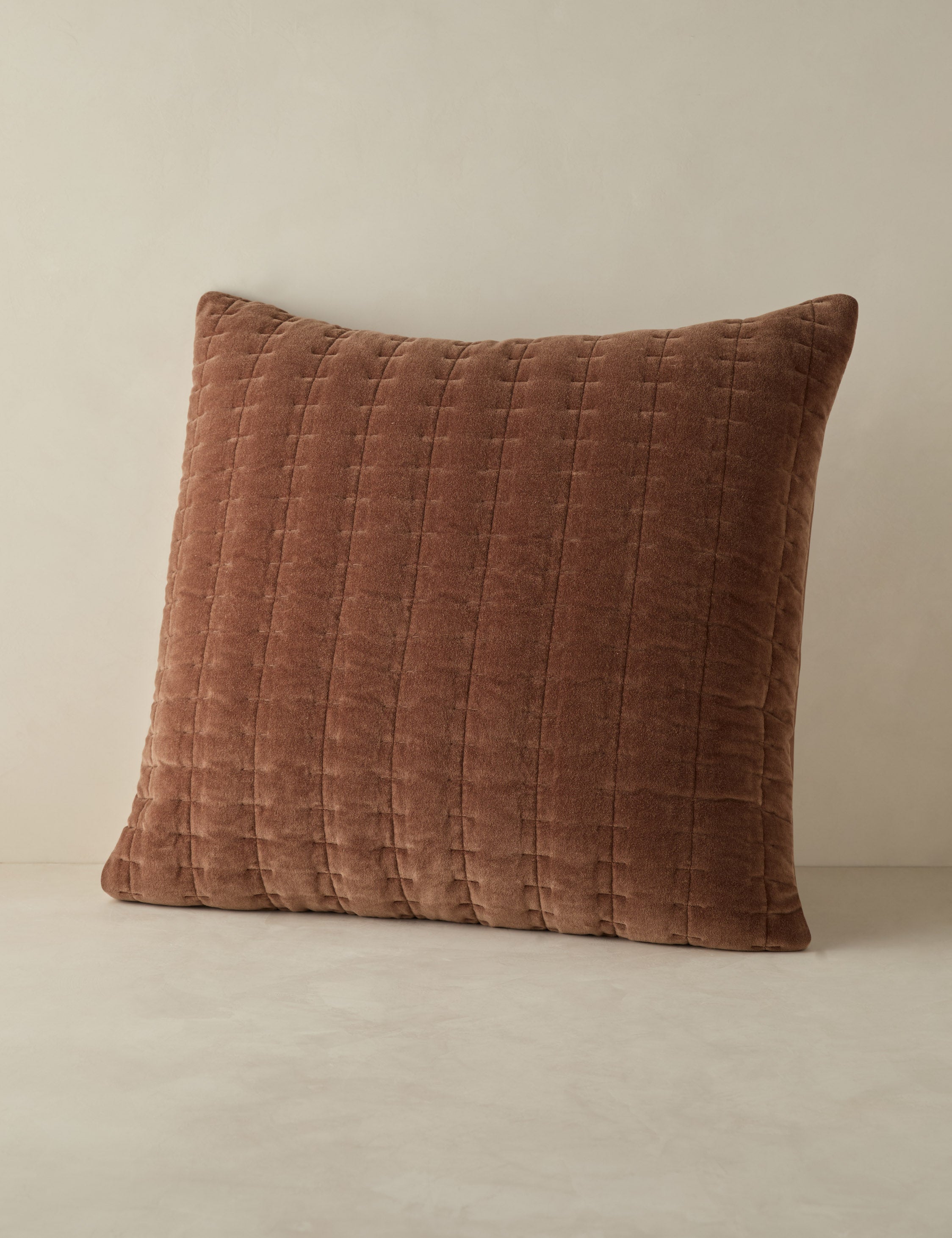 Luxury Anderson Velvet Quilted Sham - Soft & Elegant Bed Pillow Cover for Queen/King Size - Perfect for Bedroom Decor, Guest Rooms & Cozy Home Styling