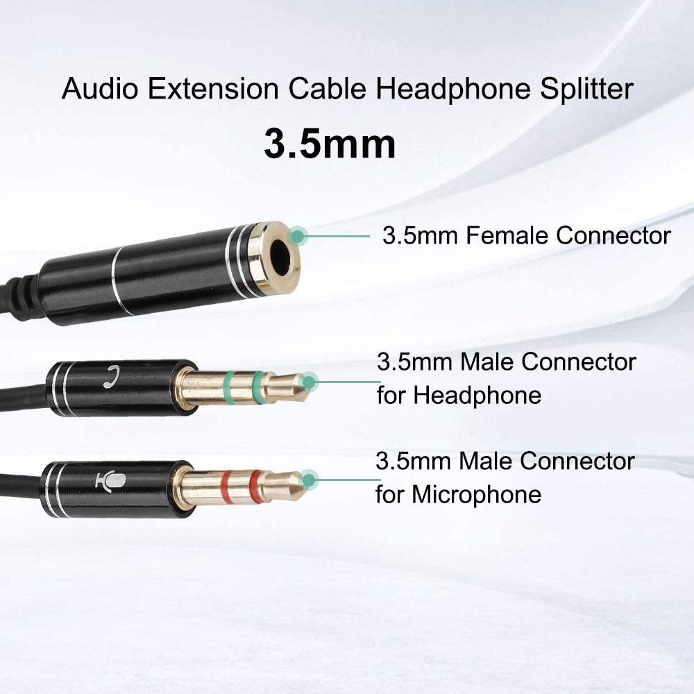 EasyULT 3.5mm Female to Dual Male Audio Splitter Cable - 3.5mm Stereo Y Adapter for Headphones & Speakers - Silver | Perfect for Sharing Music, Gaming Headsets & Car Audio Systems