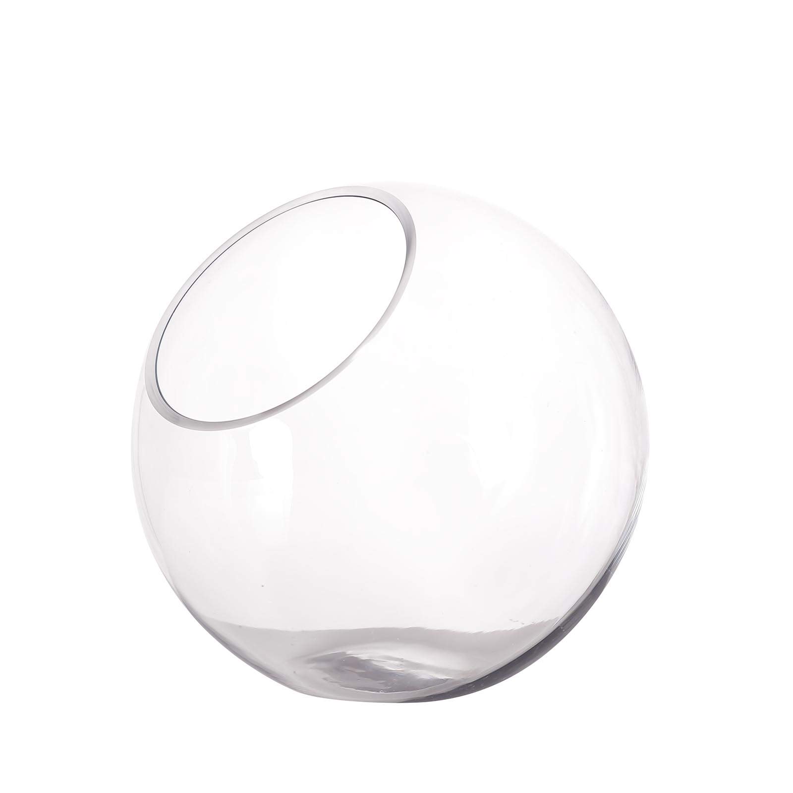 9-Inch Tall Slanted Clear Glass Vase Terrarium for Wedding Centerpieces, Party Decor, Home & Event Decorations - Perfect for Floral Arrangements, Succulent Displays, and Tabletop Decor