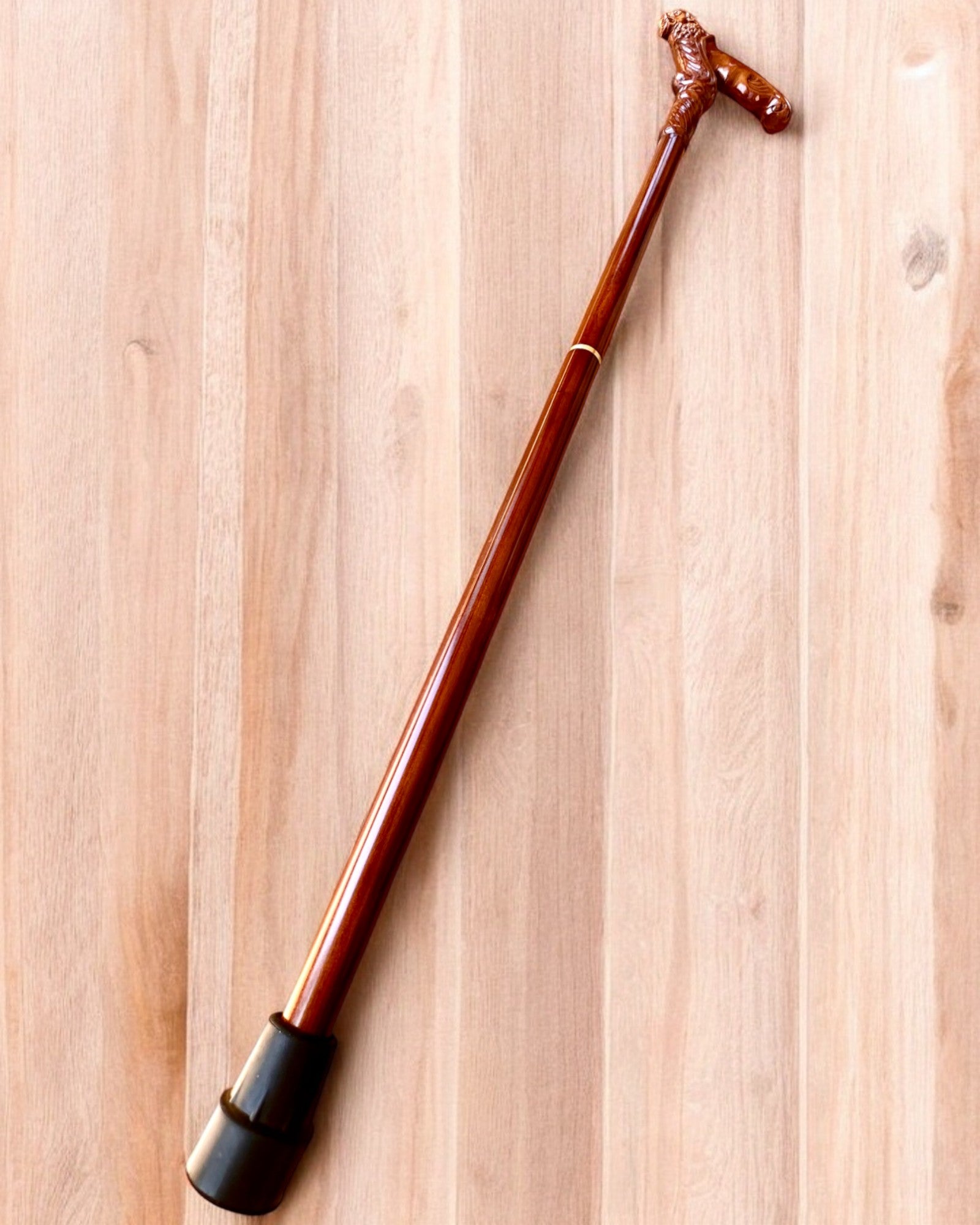 Custom Engraved Wooden Walking Cane - King of the Jungle Design | Adjustable Height for Seniors & Mobility Support | Perfect for Hiking, Travel & Everyday Use