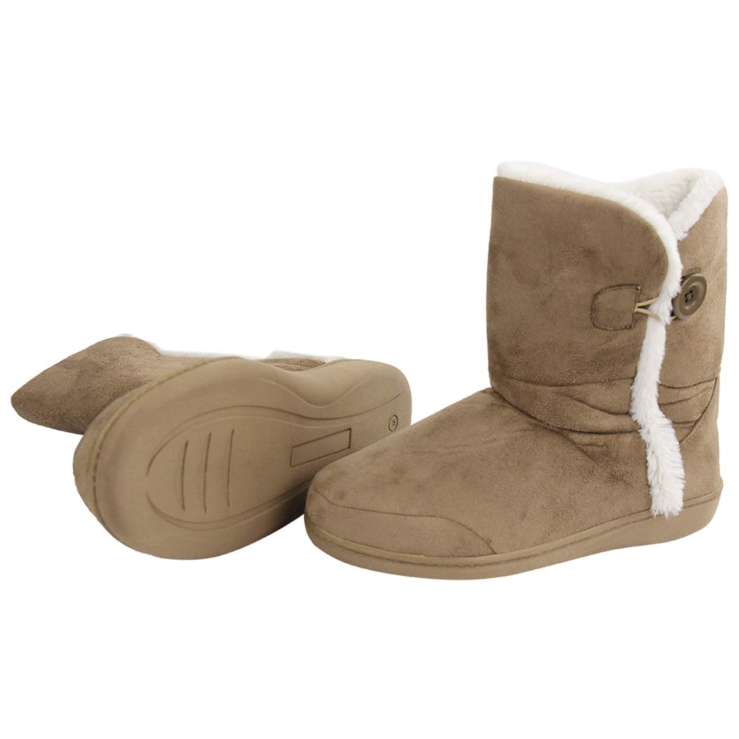 Women's Winter Warm Memory Foam House Slippers Boots - Indoor/Outdoor Cozy Home Shoes for Comfort & Support - Perfect for Lounging, Relaxing & Cold Weather Wear
